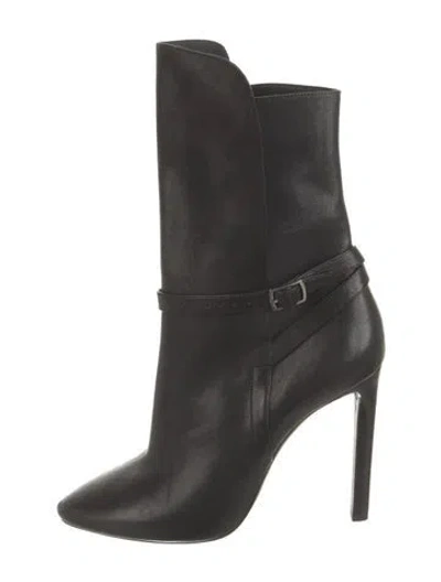 Pre-owned Saint Laurent Leather Boots In Black
