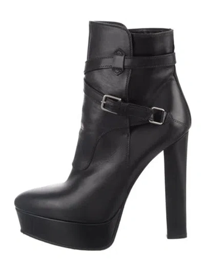 Pre-owned Saint Laurent Leather Boots In Black