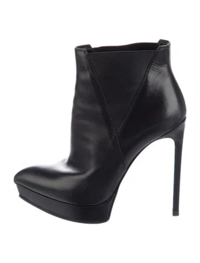Pre-owned Saint Laurent Leather Boots In Black