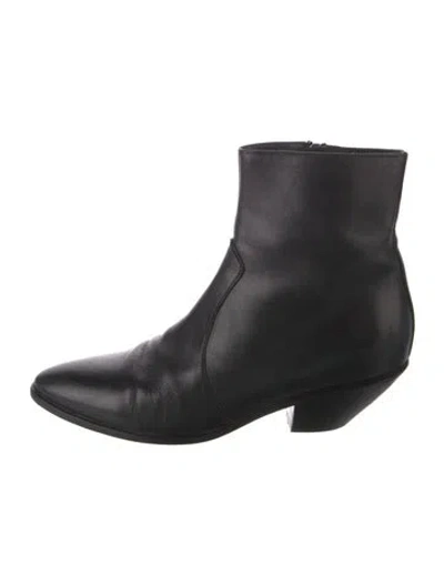 Pre-owned Saint Laurent Leather Boots In Black