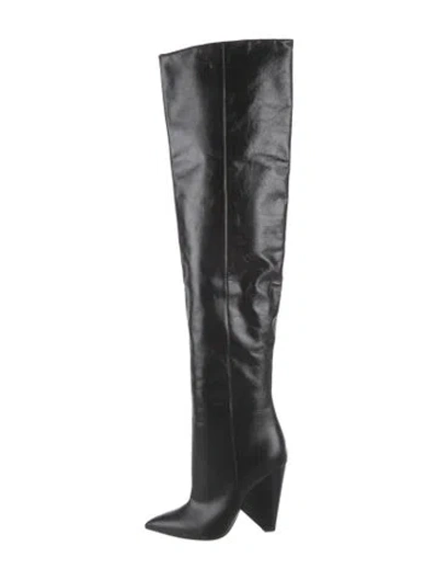 Pre-owned Saint Laurent Leather Boots In Black