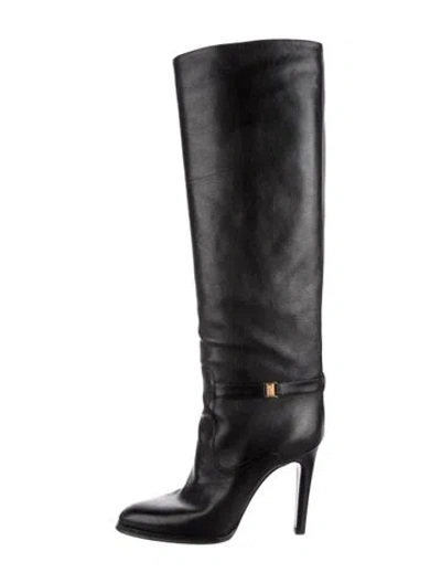 Pre-owned Saint Laurent Leather Boots In Black