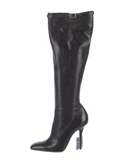 Pre-owned Saint Laurent Leather Boots In Black