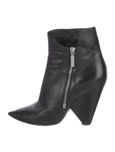 Pre-owned Saint Laurent Leather Boots In Black