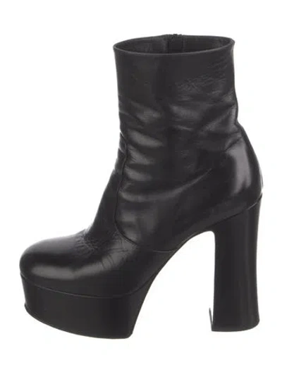 Pre-owned Saint Laurent Leather Boots In Black