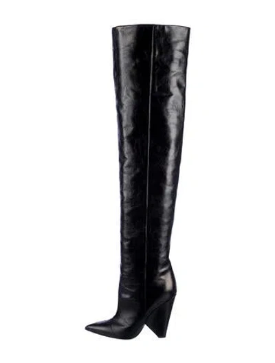 Pre-owned Saint Laurent Leather Boots In Black