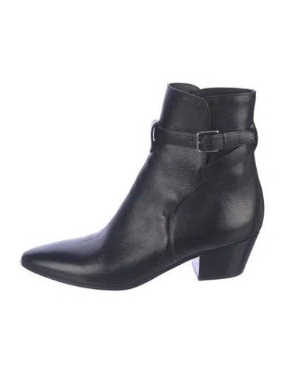 Pre-owned Saint Laurent Leather Boots In Black