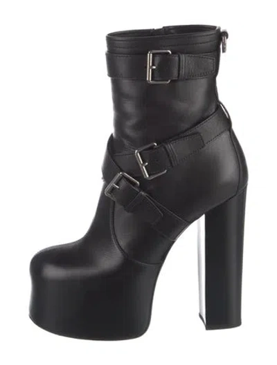 Pre-owned Saint Laurent Leather Boots In Black