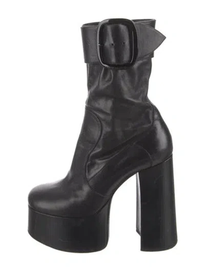 Pre-owned Saint Laurent Leather Boots In Black
