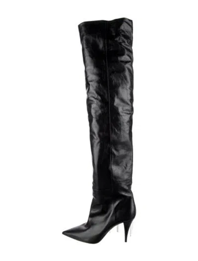 Pre-owned Saint Laurent Leather Boots In Black