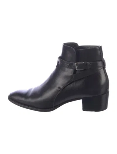 Pre-owned Saint Laurent Leather Boots In Black