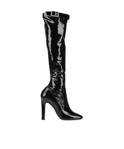 Saint Laurent Leather Boots In Black