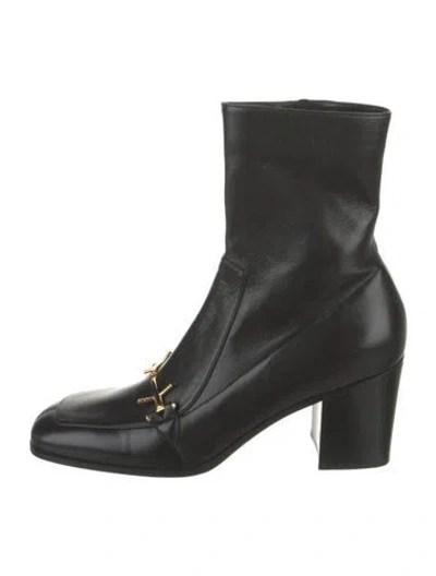 Pre-owned Saint Laurent Leather Boots In Black