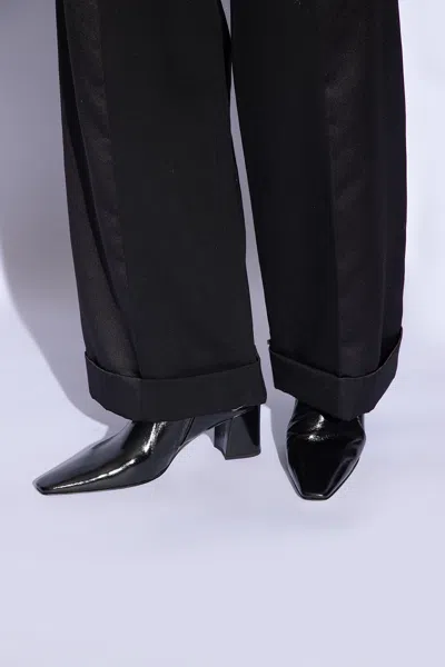 Saint Laurent Leather Boots In Black