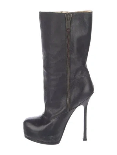 Pre-owned Saint Laurent Leather Boots In Blue