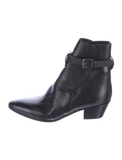 Pre-owned Saint Laurent Leather Boots In Blue