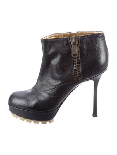 Pre-owned Saint Laurent Leather Boots In Blue