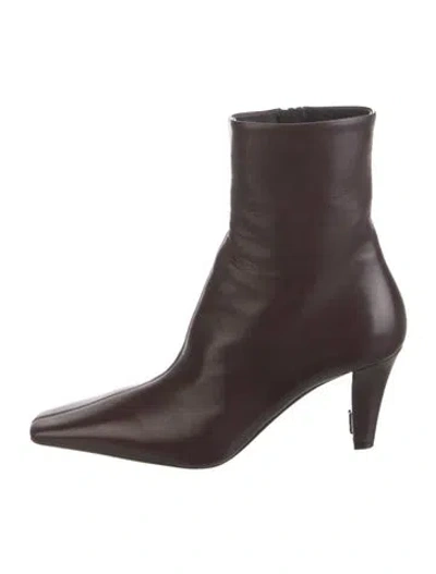 Pre-owned Saint Laurent Leather Boots In Brown