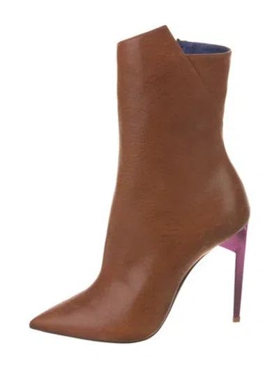 Pre-owned Saint Laurent Leather Boots In Brown