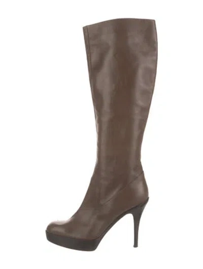 Pre-owned Saint Laurent Leather Boots In Brown