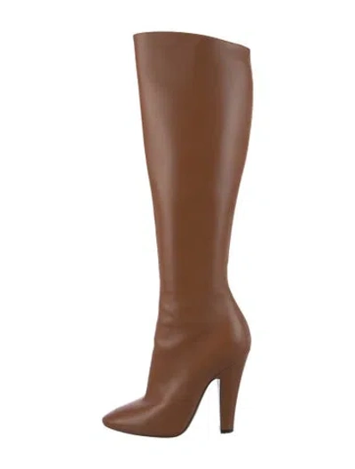 Pre-owned Saint Laurent Leather Boots In Brown