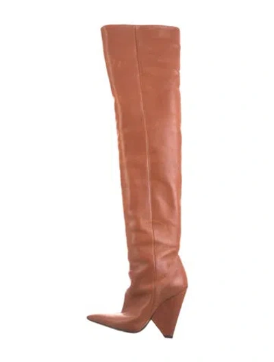 Pre-owned Saint Laurent Leather Boots In Brown
