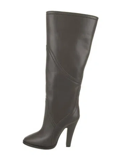 Pre-owned Saint Laurent Leather Boots In Green