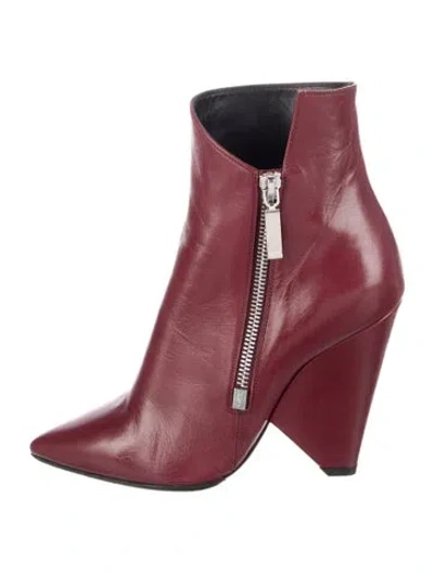 Pre-owned Saint Laurent Leather Boots In Purple