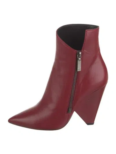 Pre-owned Saint Laurent Leather Boots In Red