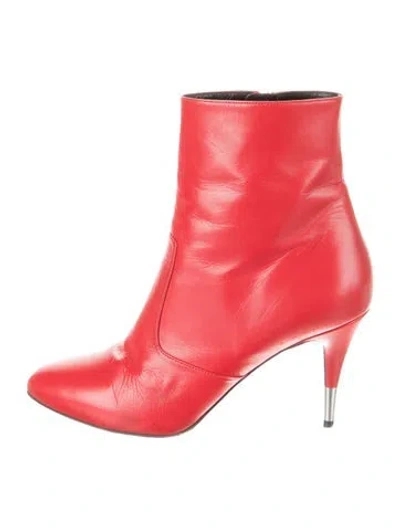 Pre-owned Saint Laurent Leather Boots In Red