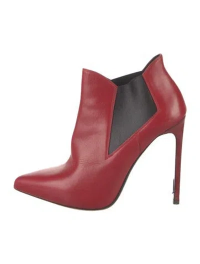Pre-owned Saint Laurent Leather Boots In Red
