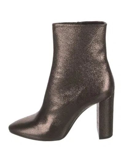 Pre-owned Saint Laurent Leather Boots In Silver