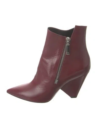 Pre-owned Saint Laurent Leather Boots W/ Tags In Red