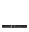 Saint Laurent Leather Boucle Double Cadre Belt In Black