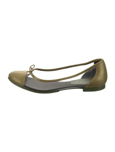 Pre-owned Saint Laurent Leather Bow Accents Ballet Flats