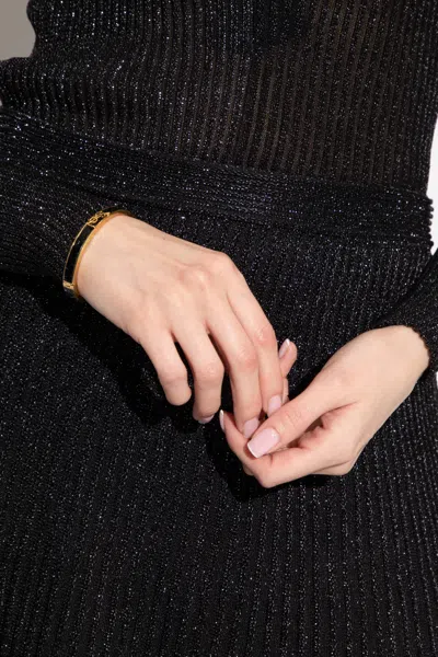 Saint Laurent Leather Bracelet In Black