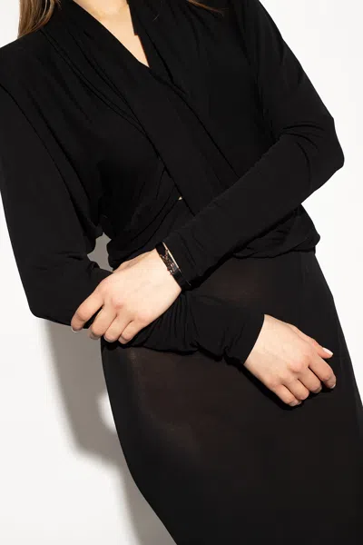 Saint Laurent Leather Bracelet In Black