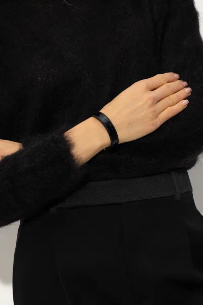 Saint Laurent Leather Bracelet In Black