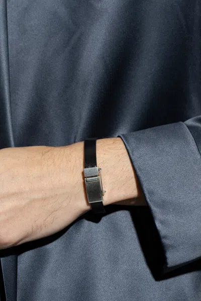 Saint Laurent Leather Bracelet In Black