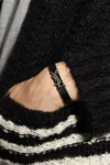 Saint Laurent Leather Bracelet With Logo In Black