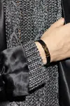 Saint Laurent Leather Bracelet With Logo In Black