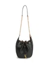 Saint Laurent Cassandre Drawstring Leather Shoulder Bag In Black