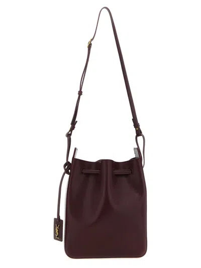 Saint Laurent Leather Bucket Bag Crossbody Bags Bordeaux
