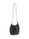 Saint Laurent Paris Drawstring Chain Bucket Bag In Brown