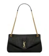 Saint Laurent Calypso Large Padded Textured-leather Shoulder Bag In Black