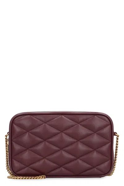 Saint Laurent Leather Camera Bag In Burgundy