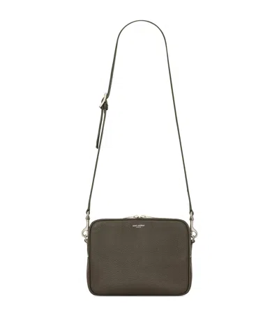 Saint Laurent Leather Camera Cross-body Bag In Green