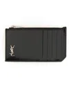 Saint Laurent Leather Card Holder In Black