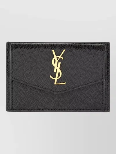Saint Laurent Leather Card Holder In Black