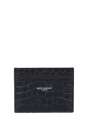 Saint Laurent Leather Card Holder In Black